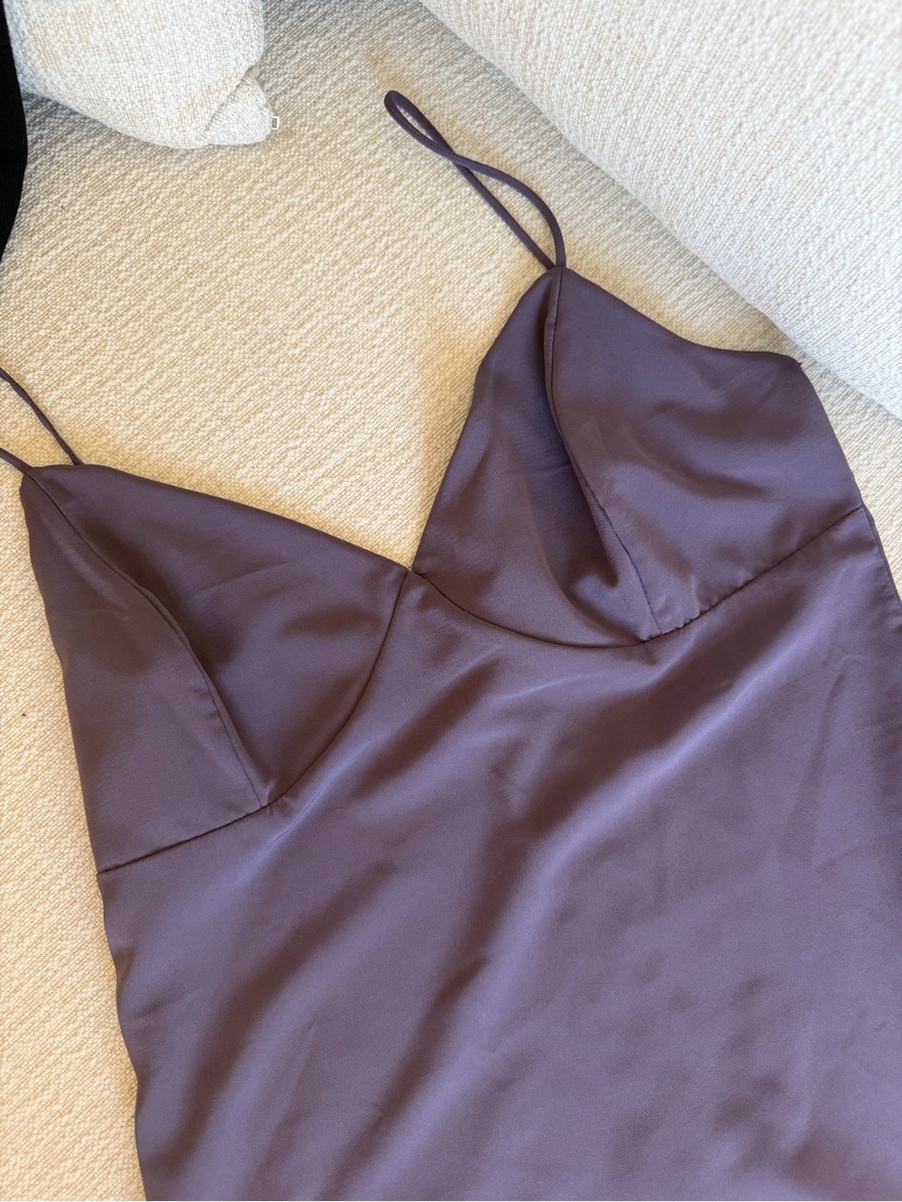 Windsor Plum Satin Midi Slip Dress